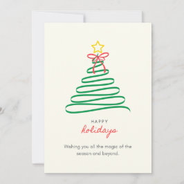 Minimalist Christmas Tree Happy Holidays Card Julkort