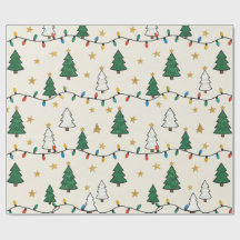 Minimalist Christmas Tree Lights Pattern Gift