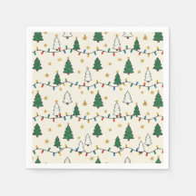 Minimalist Christmas Tree Lights Pattern Party