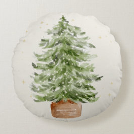 Minimalist Christmas Tree Round Throw Pillow Rund Kudde