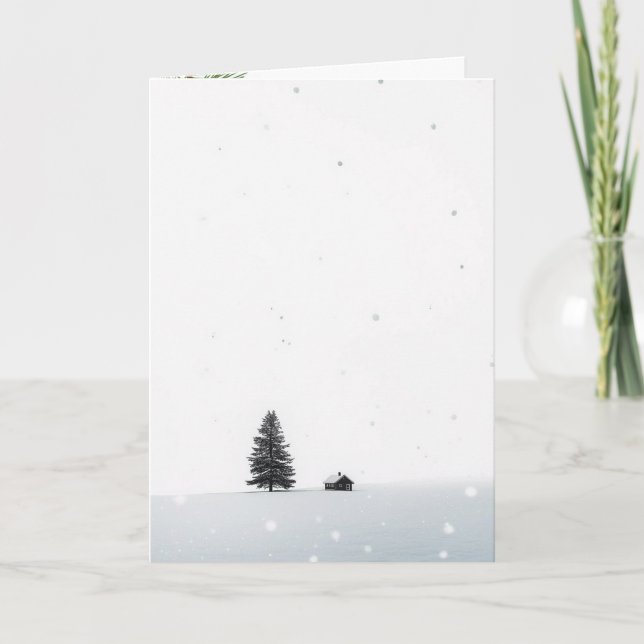Minimalist Christmas Winter Scene Kort (Framsida)