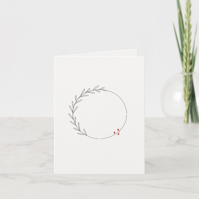 Minimalist Christmas Wreath Kort (Framsida)