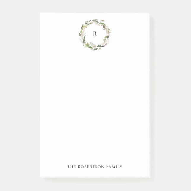 Minimalist Christmas Wreath Post-it Block (Framsida)