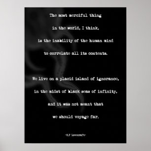 Minimalist citationsteckenaffisch för HP Lovecraft Poster