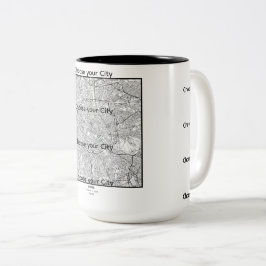 Minimalist City Map Mug EUROPE Två-Tonad Mugg