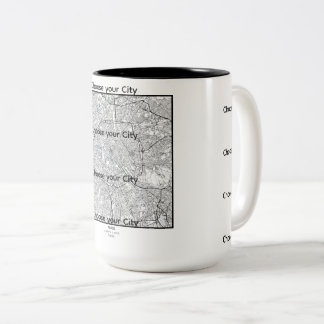 Minimalist City Map Mug EUROPE Två-Tonad Mugg