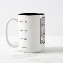 Minimalist City Map Mug EUROPE Två-Tonad Mugg