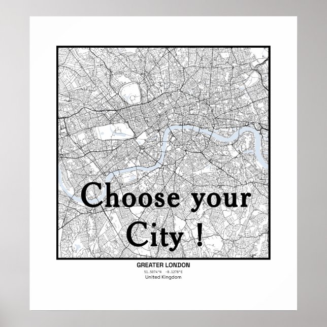 Minimalist City Maps Poster Line Art (Framsidan)