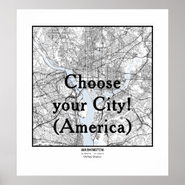 Minimalist City Maps Poster Line Art AMERICA