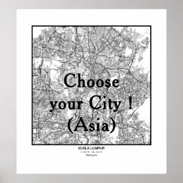 Minimalist City Maps Poster Line Art ASIA