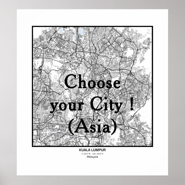 Minimalist City Maps Poster Line Art ASIA (Framsidan)