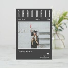 Minimalist class of 2026 Photo Graduation  Inbjudningar