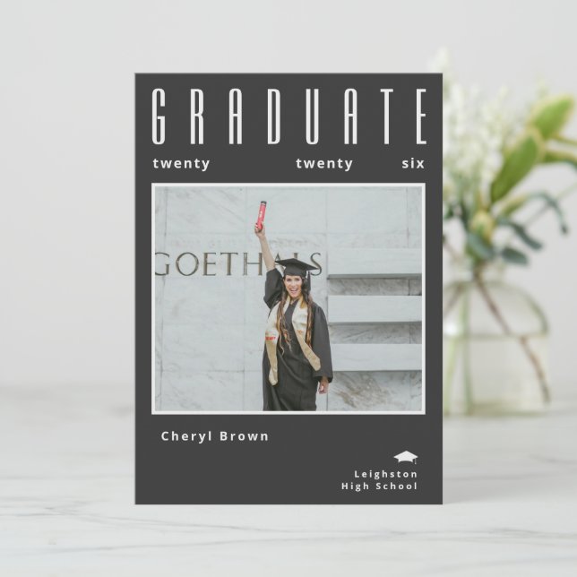 Minimalist class of 2026 Photo Graduation  Inbjudningar (Stående Fram)