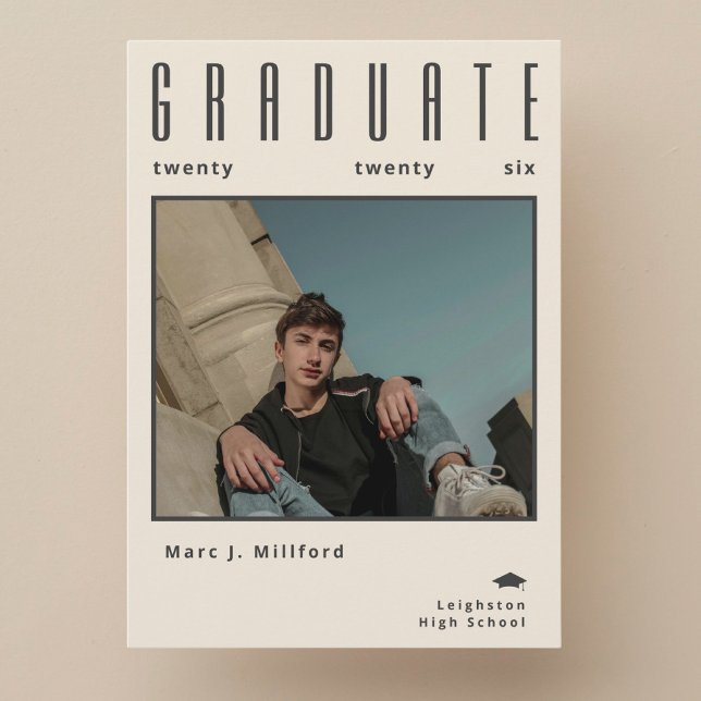 Minimalist class of 2026 Photo Graduation  Inbjudningar (Skapare uppladdad)