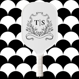 Minimalist Classic Chic White and Black Monogram
