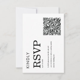 minimalist classic QR black and white RSVP card OSA Kort