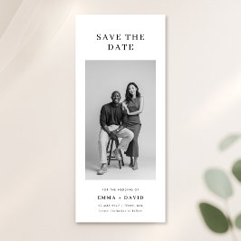 Minimalist Classic Studio Photo Wedding Bookmark Spara Datumet