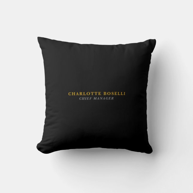 Minimalist Classical Professional Black Gold Color Kudde (Framsida)