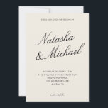 Minimalist Classy Black and Ivory Wedding Inbjudningar<br><div class="desc">Create your own custom wedding invitations in a minimalist elegant style. Add your personalized details of your wedding day in modern typography with names in classic script design.</div>