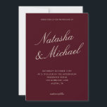 Minimalist Classy Burgundy Wedding Inbjudningar<br><div class="desc">Create your own custom wedding invitations in a minimalist elegant style. Add your personalized details of your wedding day in modern typography with names in classic script design.</div>