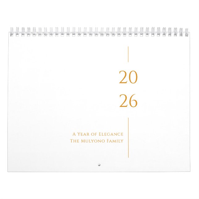 Minimalist Clean Design Kalender (Omslag)