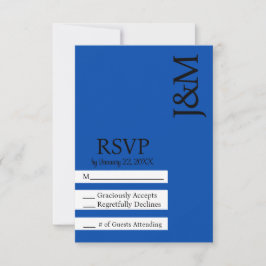 Minimalist Cobalt Blue RSVP card OSA Kort