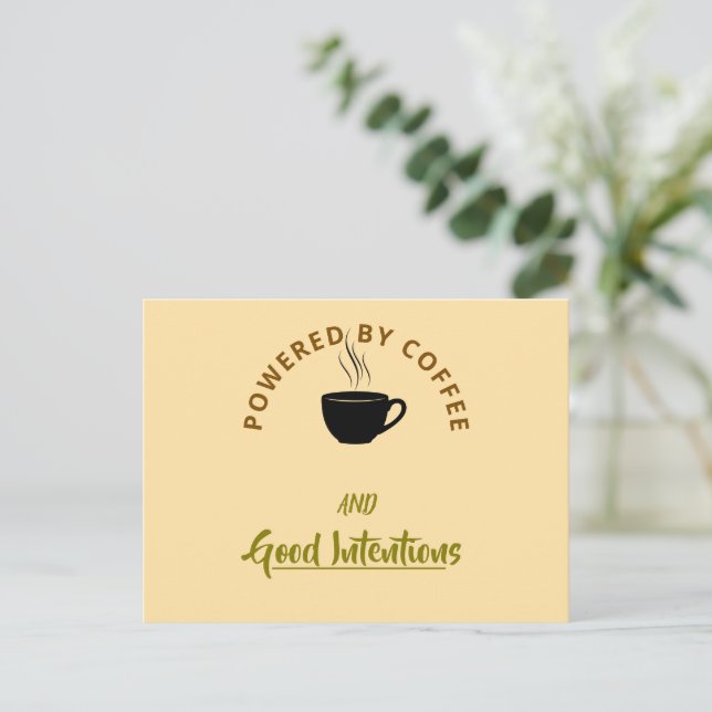 Minimalist Coffee Quote Postcard | Funny Good Inte Vykort (Stående Fram)