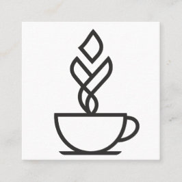 Minimalist Coffee Square Business Cards Fyrkantigt Visitkort