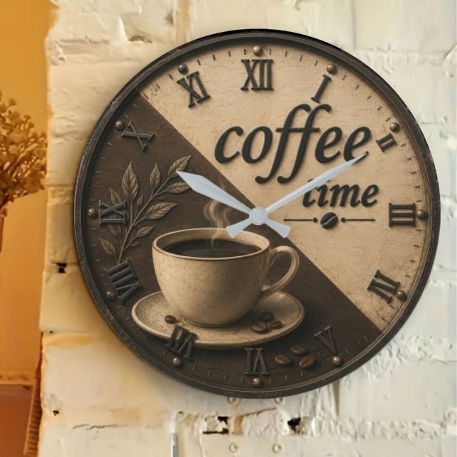 Minimalist Coffee Time Stor Klocka (Skapare uppladdad)