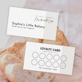 Minimalist Cottage Food Bakery Loyalty Reward Visitkort
