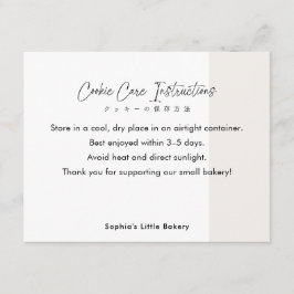 Minimalist Cottage Food Cookie Care Instructions Tack Kort