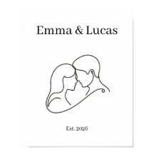 Minimalist Couple Line Art Custom Names
