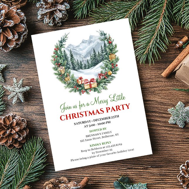 Minimalist Cozy Holiday Scene Editable Invitation Inbjudningar (Minimalist Cozy Holiday Scene Editable Invitation)