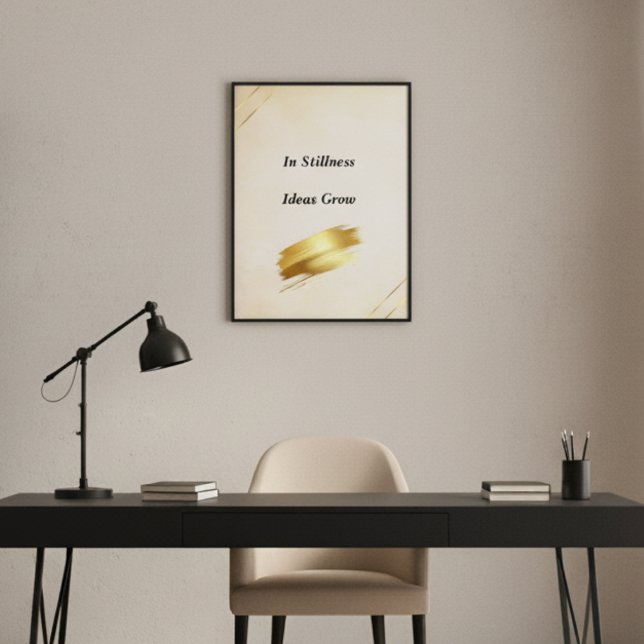 Minimalist Cream Gold Wall Art Quote Print Poster (Skapare uppladdad)