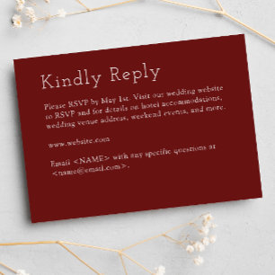 Minimalist Crimson Red Bröllop OSA Kort