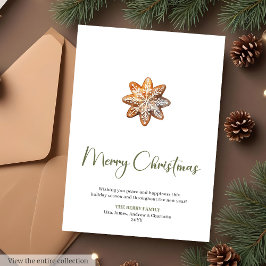 Minimalist Custom Holiday Christmas Greeting Card Julkort