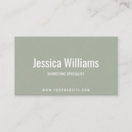 Minimalist Customizable Professional Sage Green Visitkort