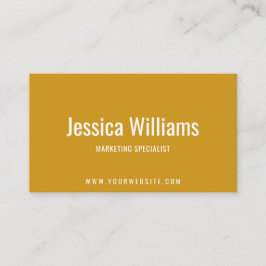 Minimalist Customized Professional Mustard Yellow Visitkort