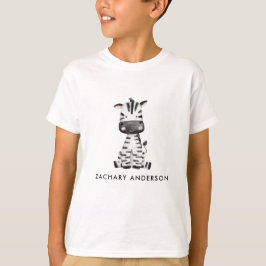 Minimalist Cute Baby Zebra Kids Personalized T Shirt