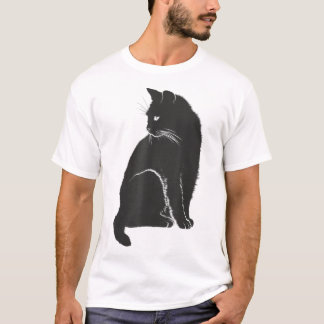Minimalist Cute Black Cat Owner Feline Art Kitten T Shirt