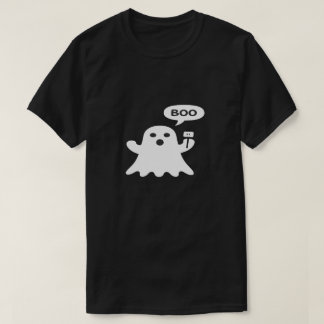 Minimalist Cute Ghost Illustration with “Boo” Spee T Shirt