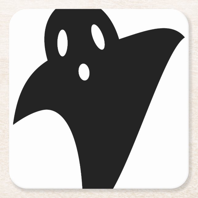 Minimalist cute ghost  underlägg papper kvadrat (Framsidan)