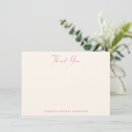 Minimalist Cute Hot Pink Cream Custom Bat Mitzvah Tack Kort