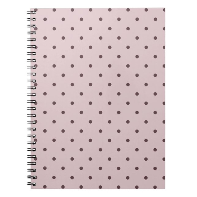 Minimalist Cute Soft Light Pink Brown Polka Dots Anteckningsbok (Framsidan)