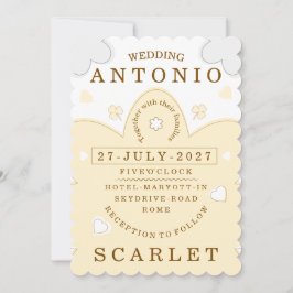 Minimalist Cute Wedding  Warm And Modern Aesthetic Inbjudningar