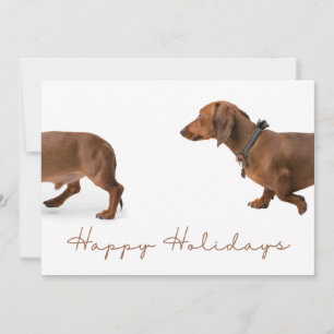 Minimalist Dachshund Jul Glad Julkort