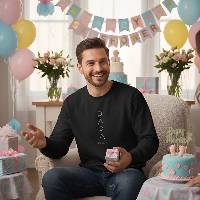 Minimalist Dad to Be Shirt | Modern New Father2026 Lång Ärmad Tröja (Skapare uppladdad)