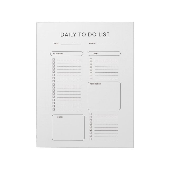 Minimalist daily to-do list notepad anteckningsblock (Roterad)