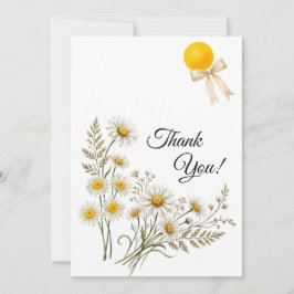 Minimalist Daisy Floral Thank You Note Tack Kort
