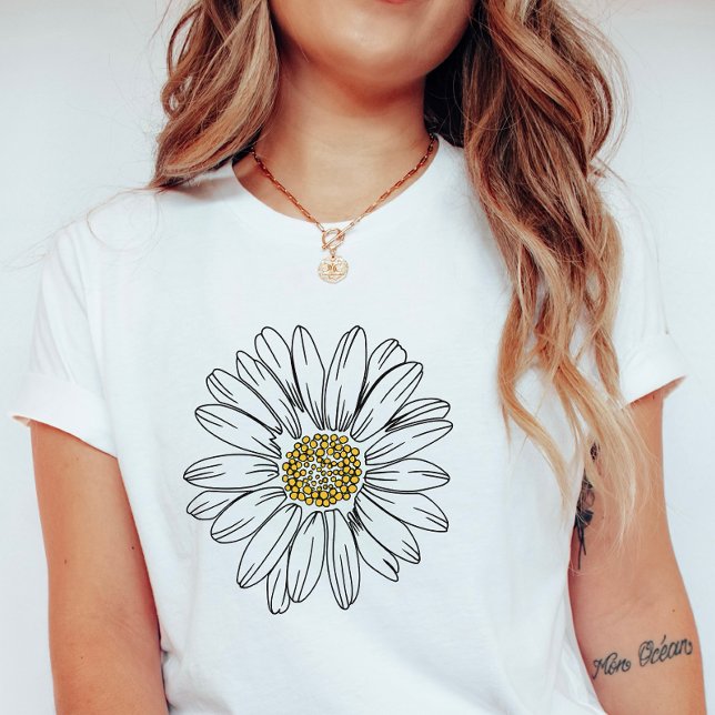 Minimalist Daisy; Summer Daisy Graphic T Shirt (Skapare uppladdad)